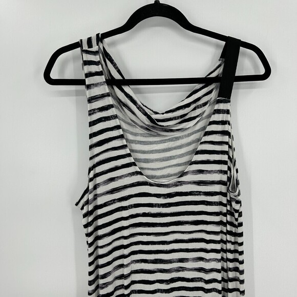 THREADS 4 THOUGHT Ink Stripe Soft Modal Cowl Neck Sleeveless Midi Dress Large - Picture 5 of 7